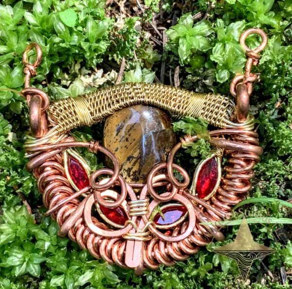 Tiger’s Eye and red glass